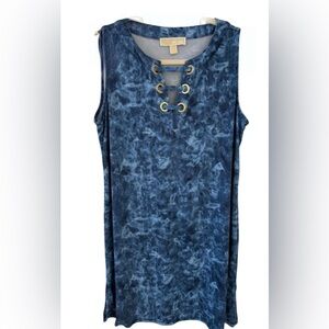 MICHAEL KORS NAVY TIE-DYE DRESS‎
